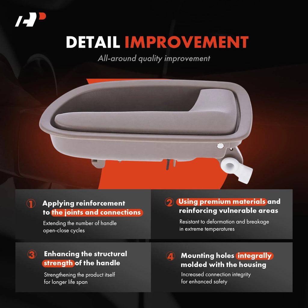 2X Front Interior Door Handle for Kia Rio (2002-2003) Sedan Wagon