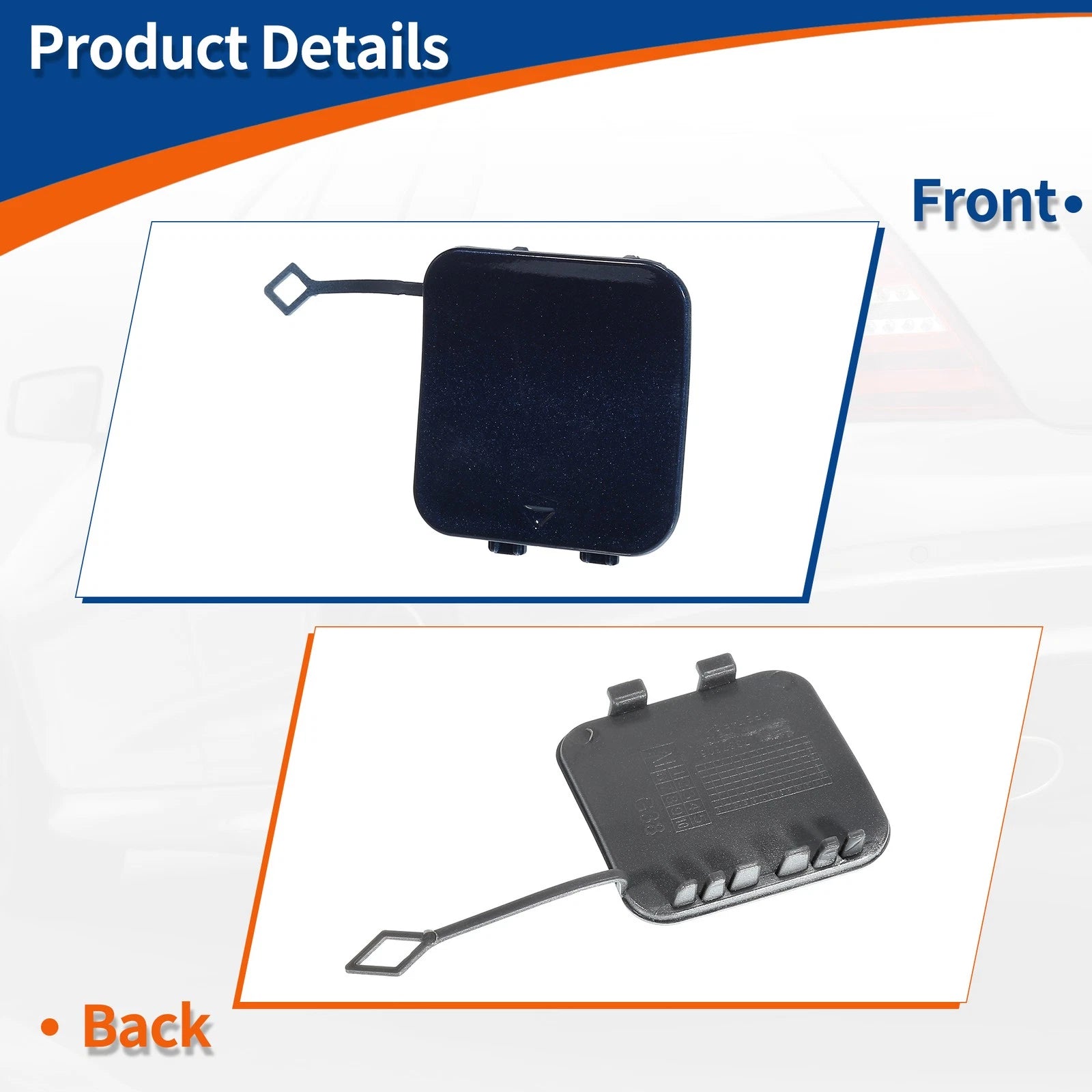 Rear Car Bumper Tow Hook Cover for BMW 530i 540i (2017–2020) No. 51127475589 Tanzanite Blue