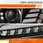Full LED DRL Sequential Projector Headlight Lamps for Peterbilt 579 (2022–2025)