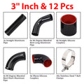 12Pcs Intercooler Piping Kit for Universal Applications (Electrophoresis)