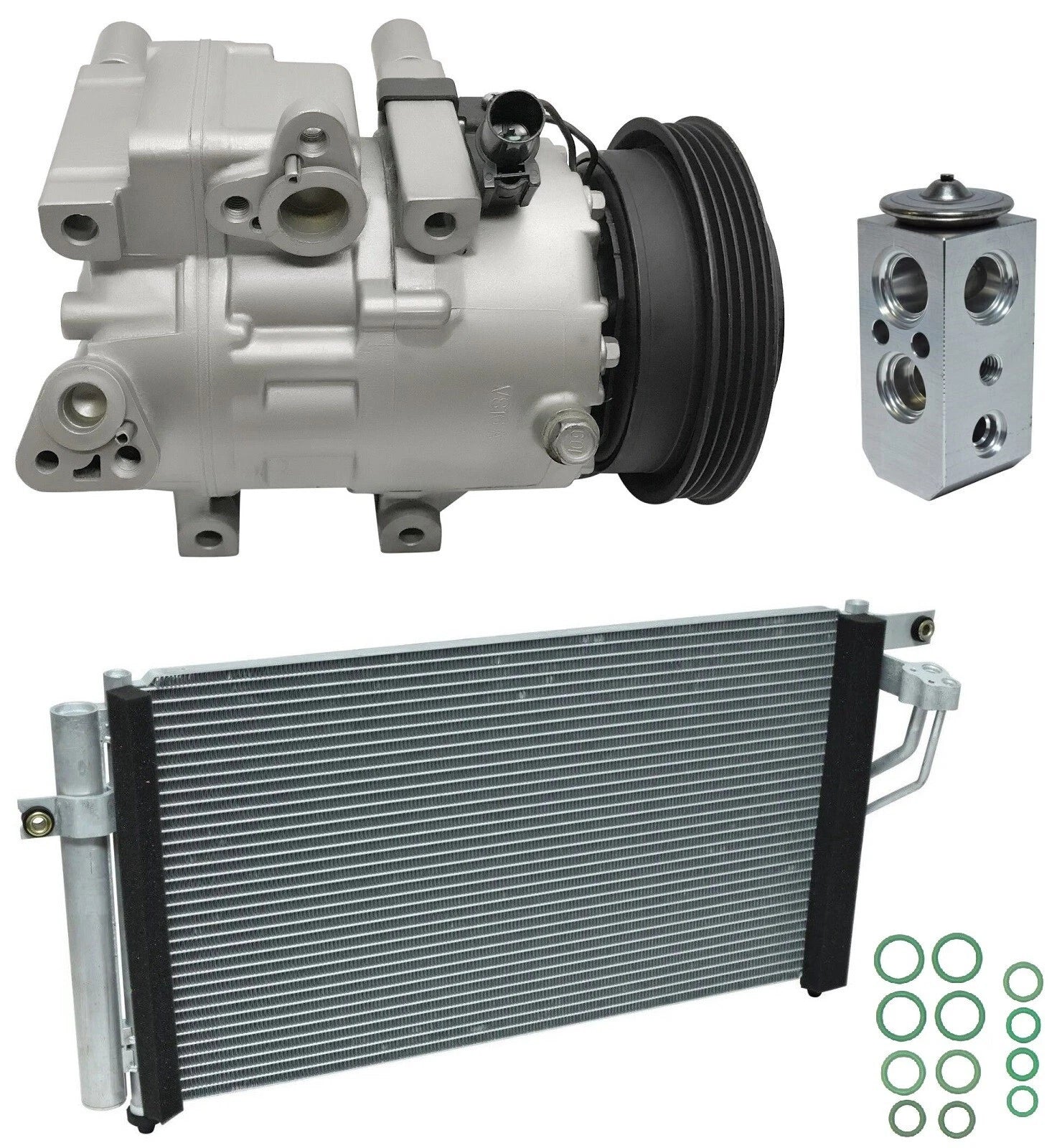 AC Compressor Kit with Condenser for Hyundai Accent 1.6L (2006–2010)