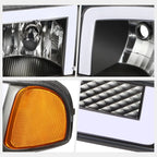 3D LED DRL Switchback Turn Signal Headlights for GMC Sierra (1999–2007)