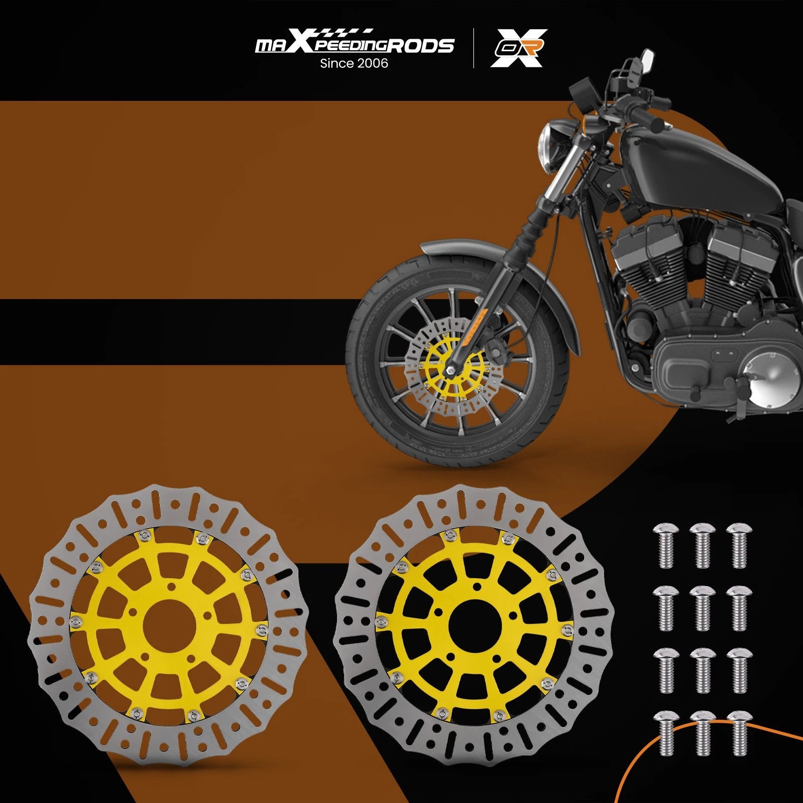 2X 11.8" Floating Front Brake Rotor for Harley-Davidson Sportster (2014-2024)