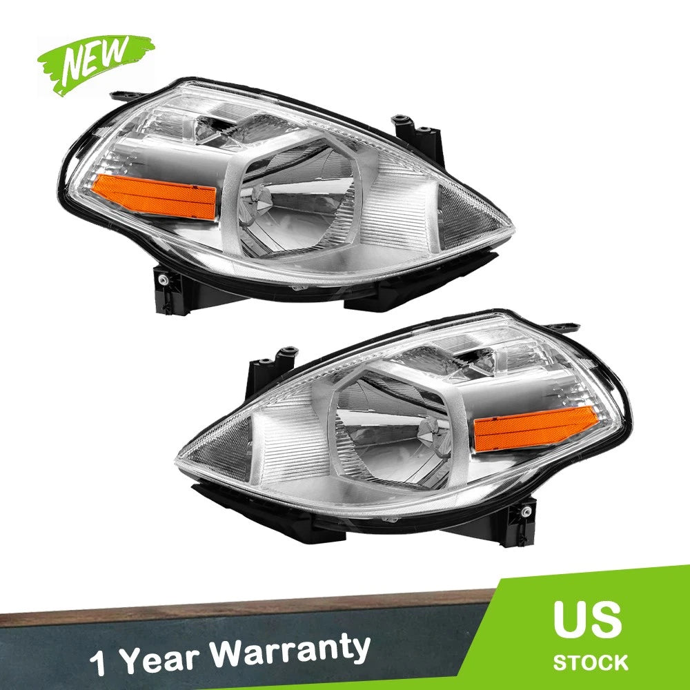 Chrome Halogen Headlights for Nissan Versa (2007–2012) - Driver & Passenger Side