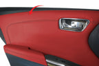 Rear Insert Door Panel Cover Leather for Toyota Avalon (2013–2018) Red Black Stitch