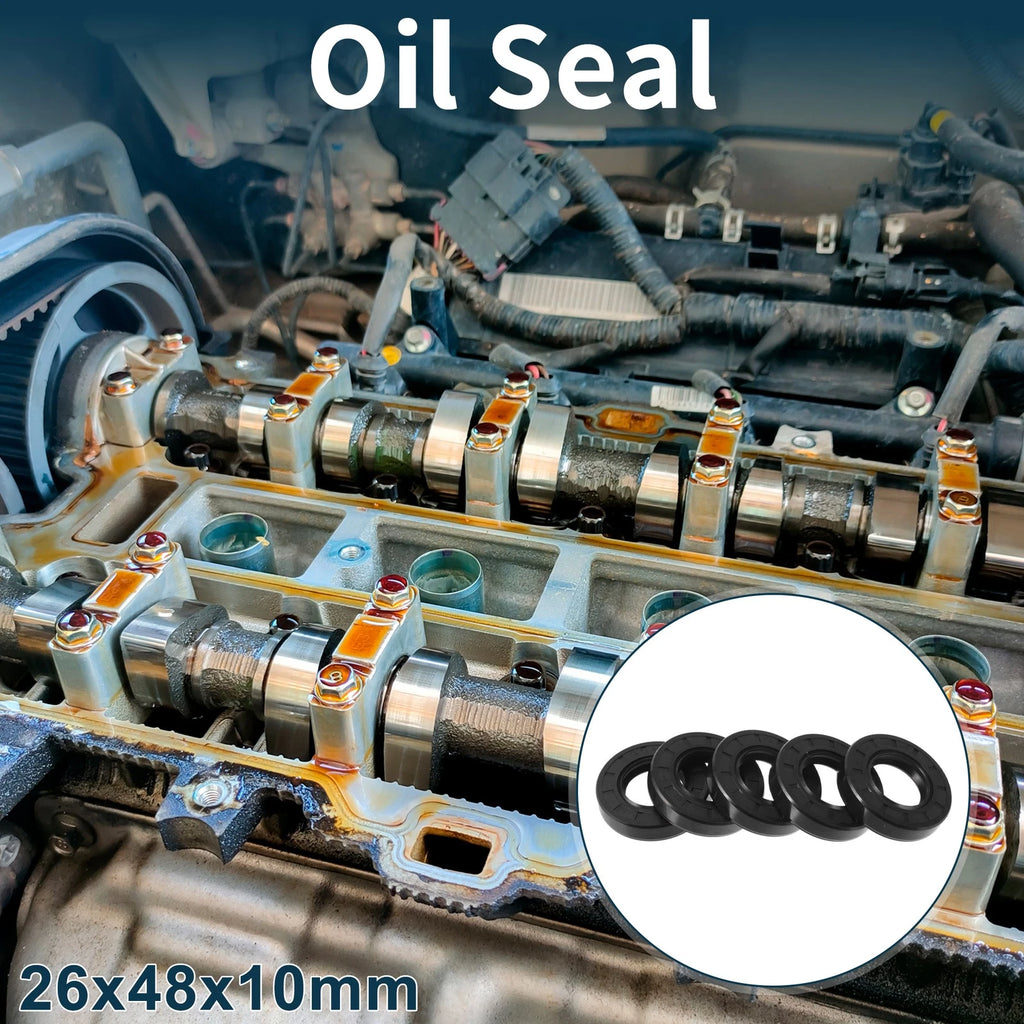 Set of 5 Oil Seal Rotary Shaft Seal NBR Rubber 26x48x10mm