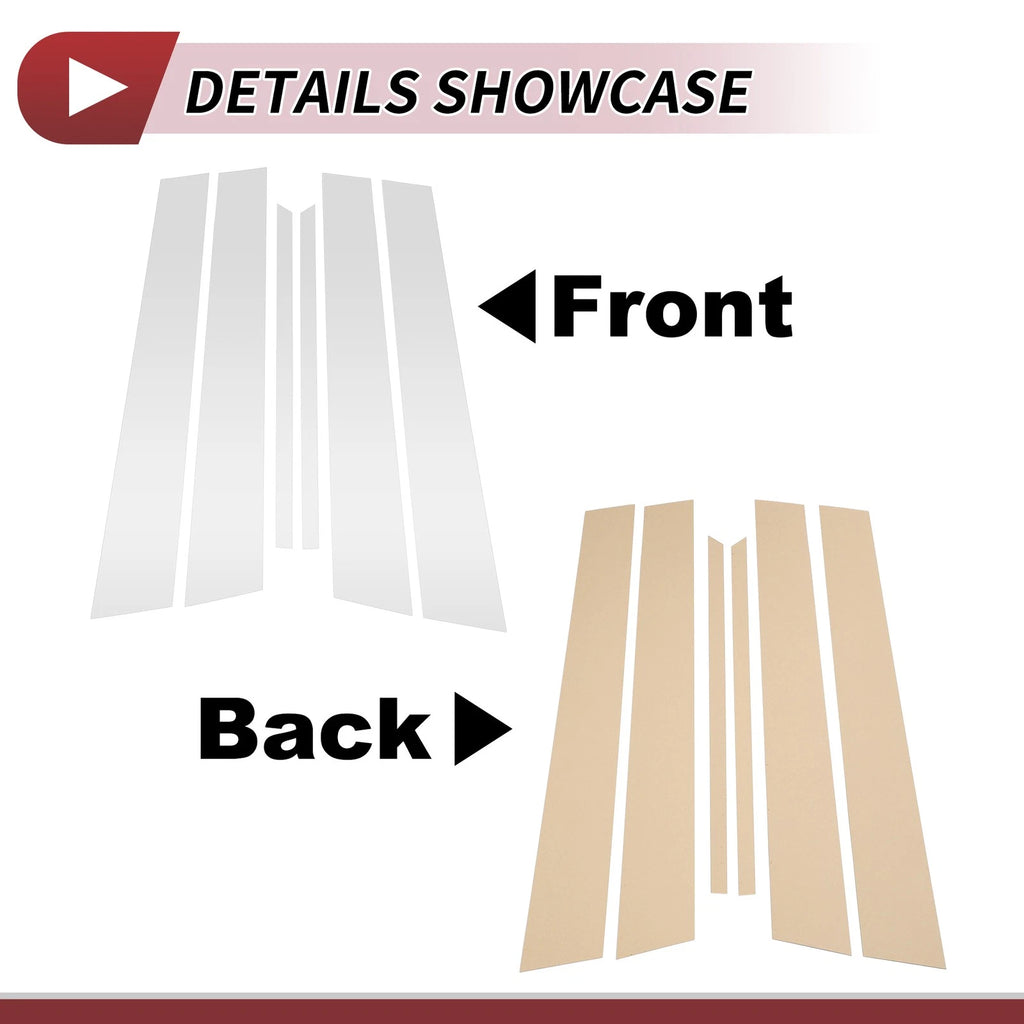 Set of 6 Door Pillar Window Trim for Nissan Altima (2002–2006) Chrome