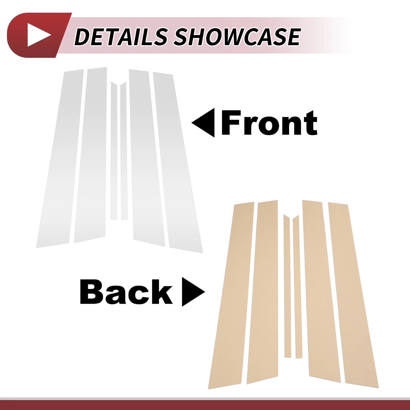 Set of 6 Door Pillar Window Trim for Nissan Altima (2002–2006) Chrome