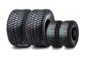 Set of 4 Turf Tires for Lawn Mower Tractor (13X5-6 & 16X7.5-8) 4 Ply - 13106/13020