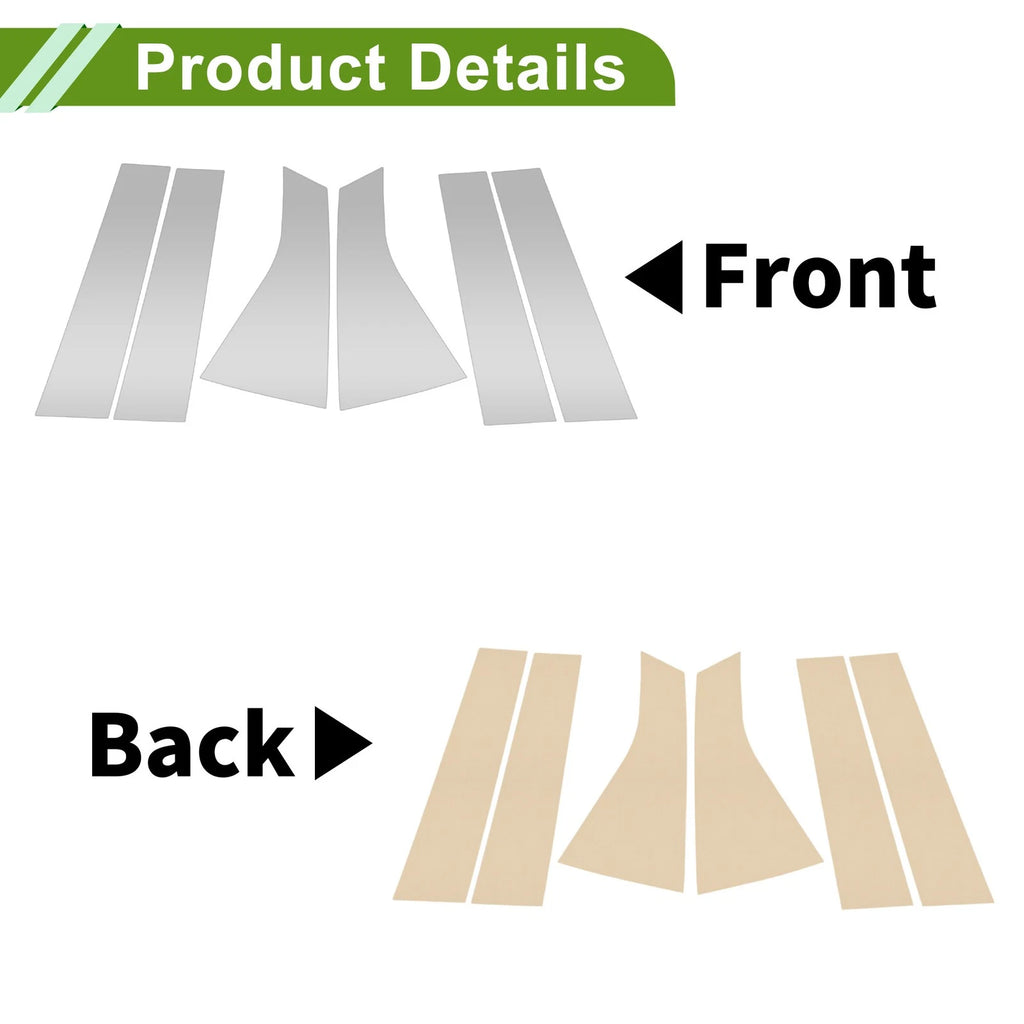 Set of 6 Pillar Window Trim for Chevy Blazer (2019–2024) Silver Tone