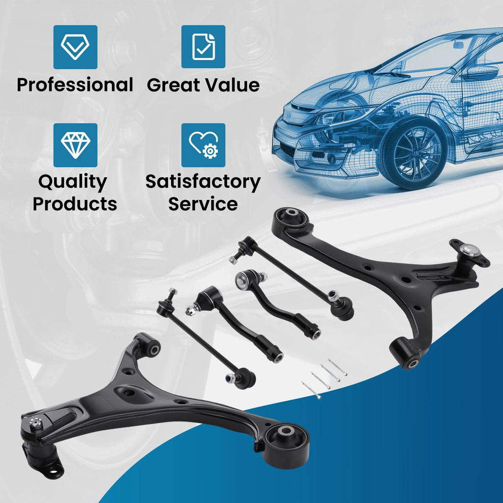 8PCS Front Lower Control Arm Ball Joint Sway Bar for Hyundai Accent (2006–2011)