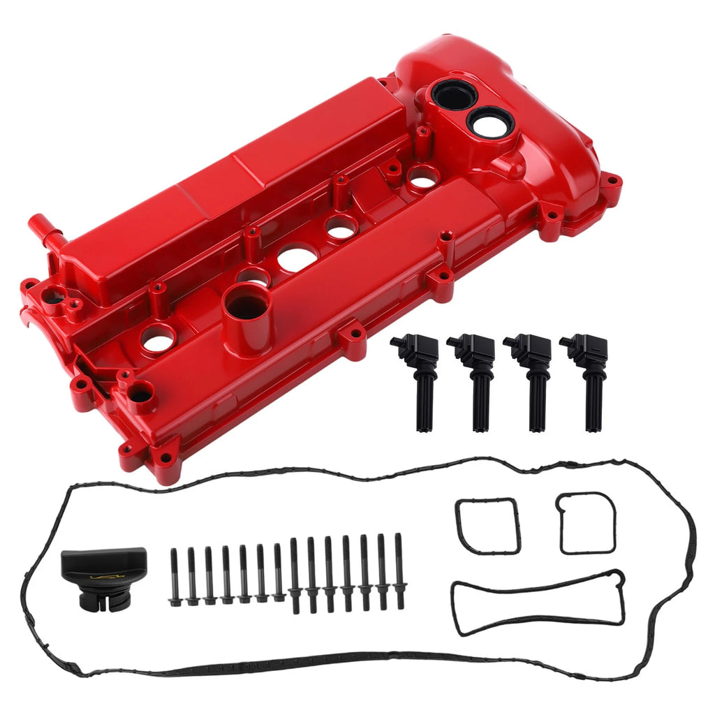 Aluminum Valve Cover + 4 Coils for Lincoln MKC MKZ 2.0L (2013–2020)