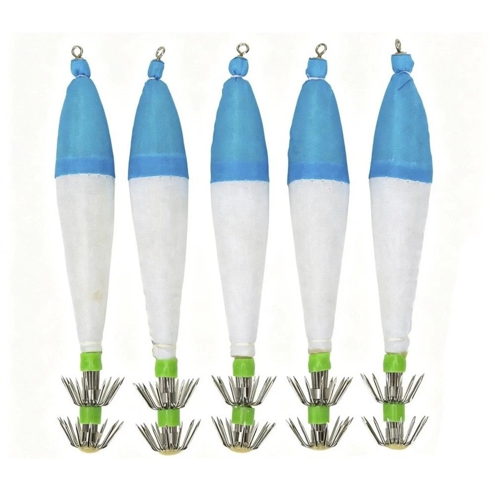 5X Squid Jig Lures for Deep Sea Fishing (Glow in Dark)