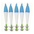5X Squid Jig Lures for Deep Sea Fishing (Glow in Dark)