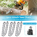 3X 12" Chainsaw Chain for Makita DUC302 DUC302Z (36V)