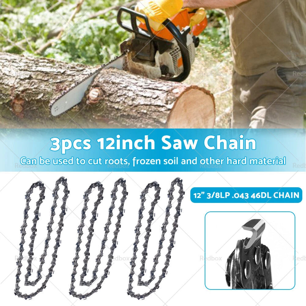 3X 12" Chainsaw Chain for Makita DUC302 DUC302Z (36V)