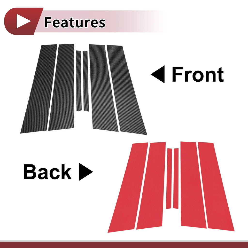 Door Pillar Window Trim for Chevrolet Sail (2015–2020) Black Carbon Fiber