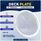 8" Round Inspection Deck Plate for Boat (Marine Access Hatch)