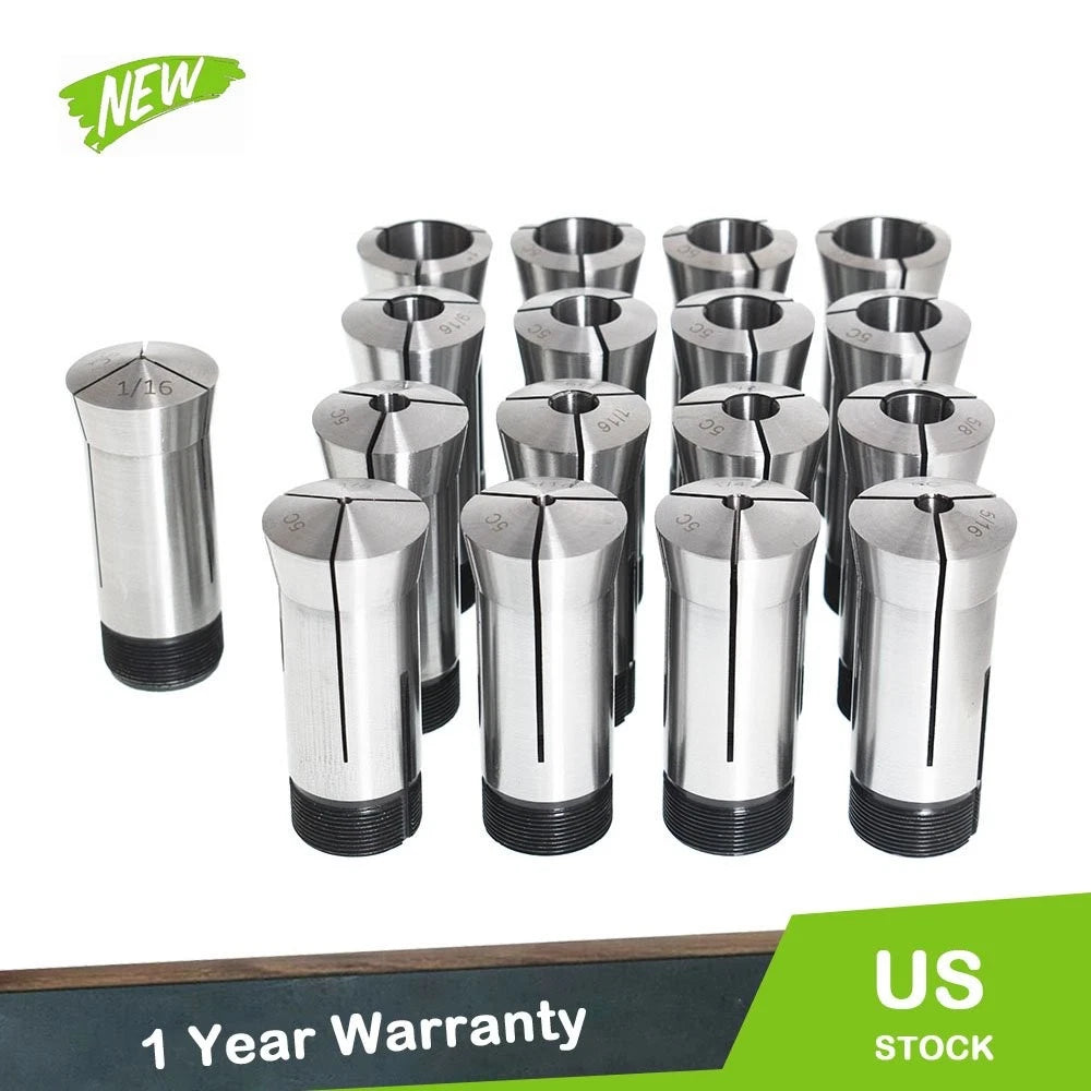 17PC 1/16 - 1-1/16" 5C Round Collet Set 0006" TIR Precision