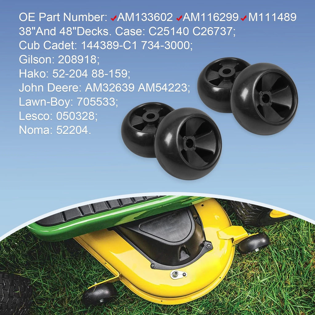Set of 4 Deck Wheel Kits for John Deere Mowers (Fits Various Models)
