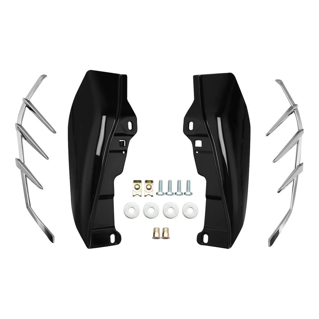 Black Mid-Frame Air Deflectors Trims for Harley Touring Road King (2009–2023)