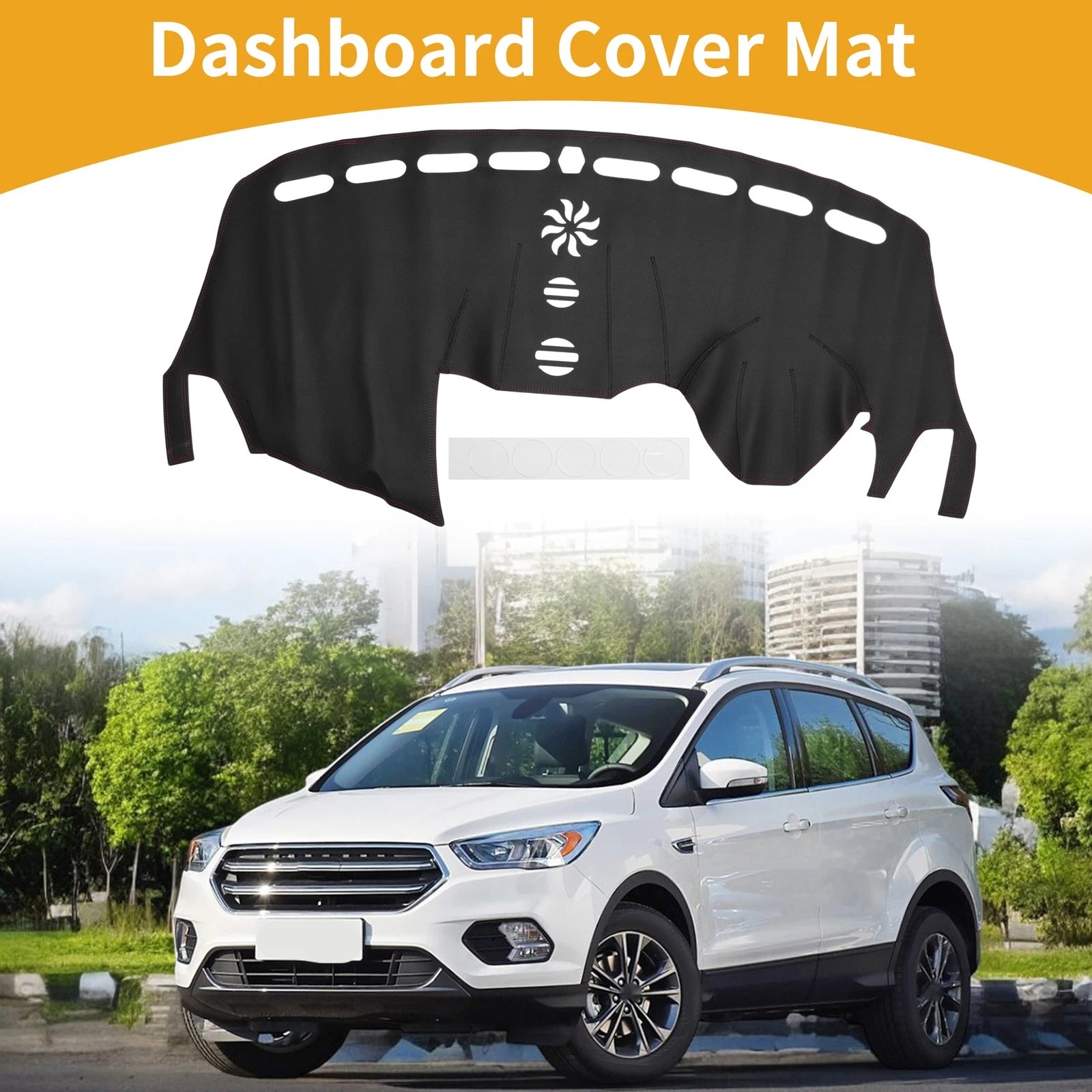 Dashboard Cover for Ford Escape (2013–2019) Dash Mat Carpet Black Red