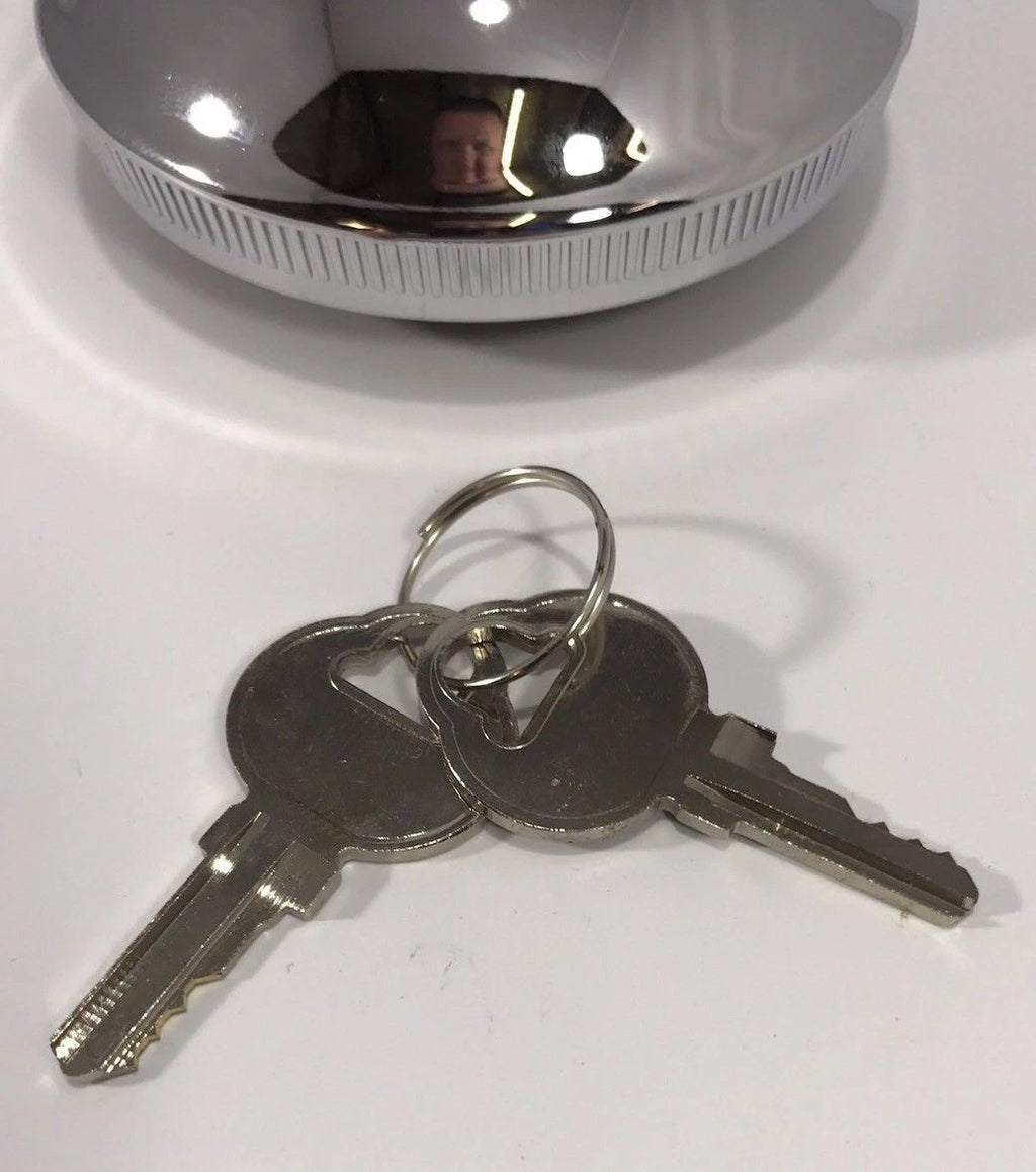 Chrome Locking Gas Cap with Keys for GM Cars and Trucks (1938–1971)