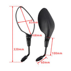 Set of 2 Black Rear View Mirrors 10mm for Honda PCX125 PCX150 (2009–2018)