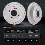 Rear Drilled Rotors & Ceramic Brake Pads for Hyundai Accent (2012–2022)