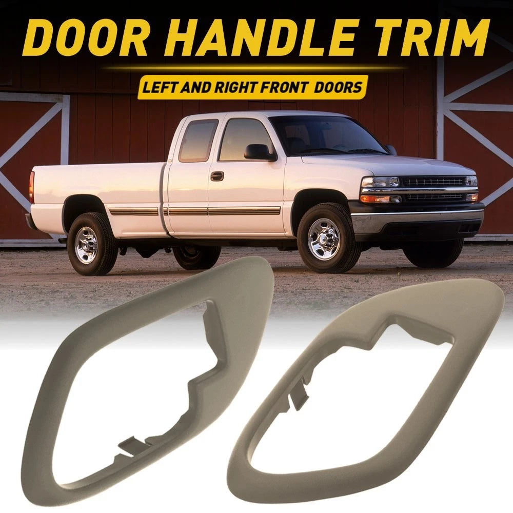 Set of 2 Interior Door Handle Trim Bezels for Chevy GMC Truck
