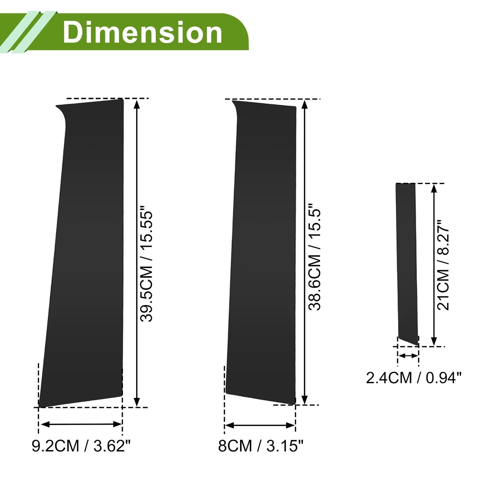 6 Pcs Pillar Window Trim for Chevy Aveo (2012–2023) Black