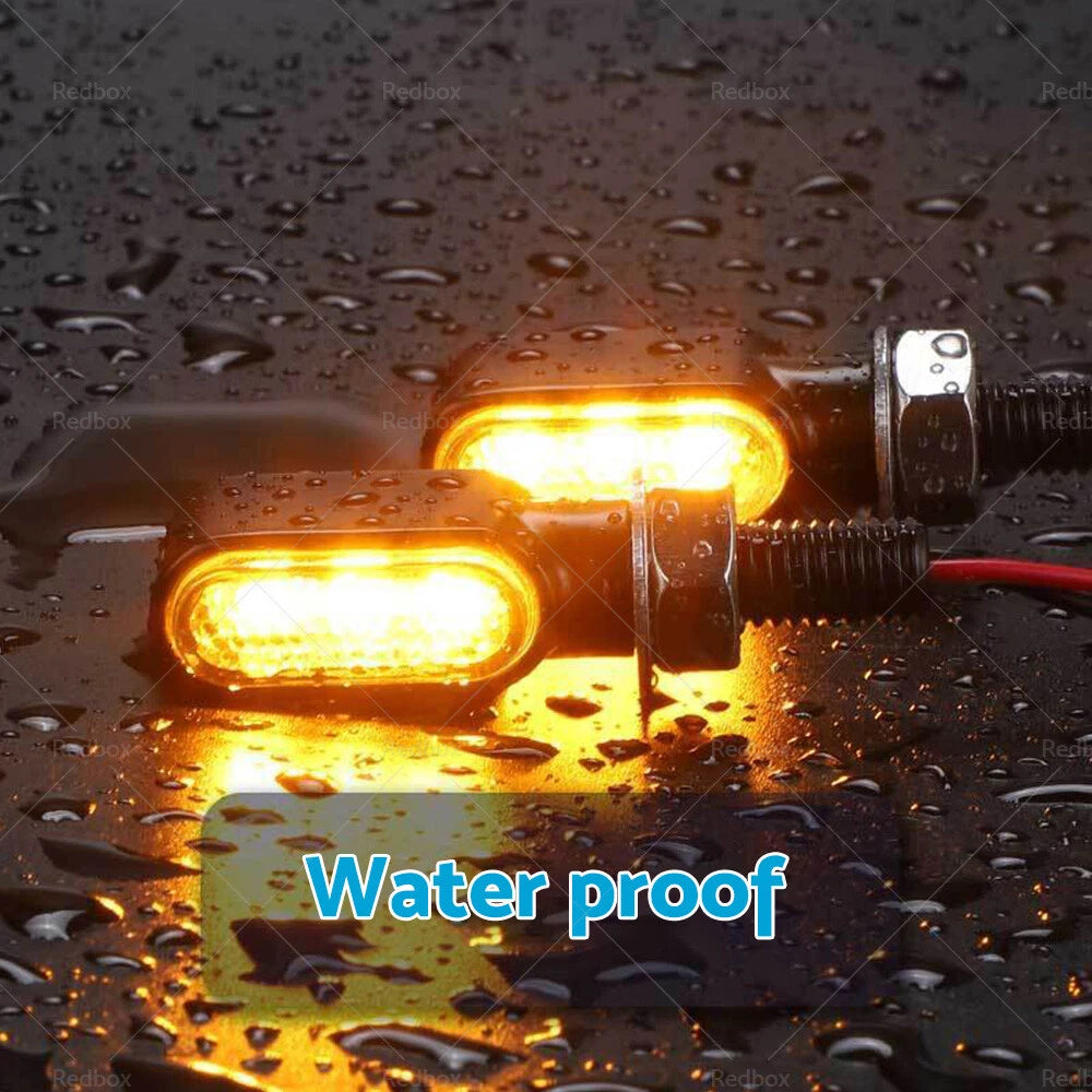 Set of 4 Mini LED Turn Signal Indicators for Universal Motorcycles