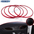 4pcs Red Aluminum Door Stereo Speaker Cover Circle for Benz C-Class (2015–2021)