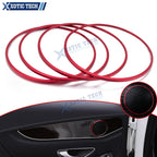 4pcs Red Aluminum Door Stereo Speaker Cover Circle for Benz C-Class (2015–2021)