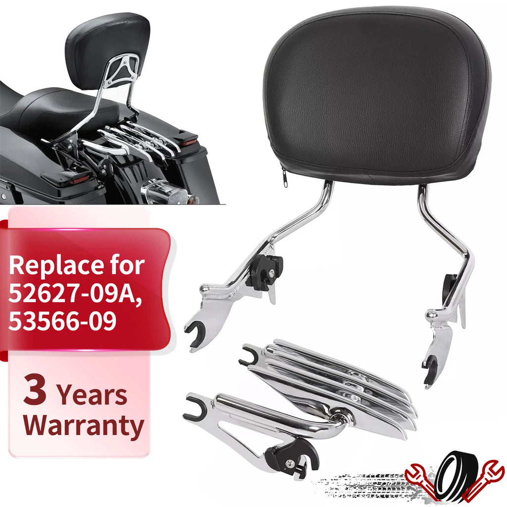 Backrest Stealth Rack Sissy Bar for Harley Davidson Touring (2009–2026)