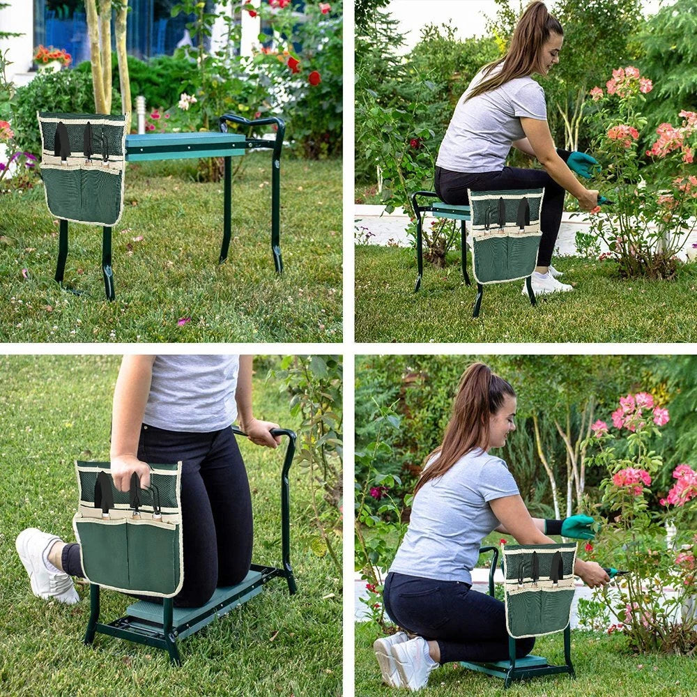 Garden Kneeler and Seat Stool - Foldable Garden Bench