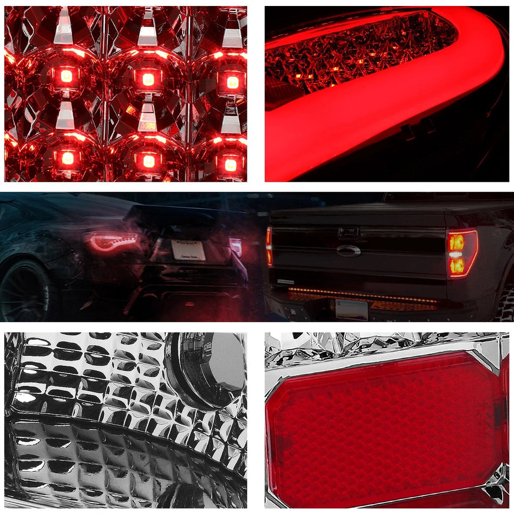 C-Bar LED DRL Sequential Turn Signal Projector Headlights for Silverado (2007–2014)