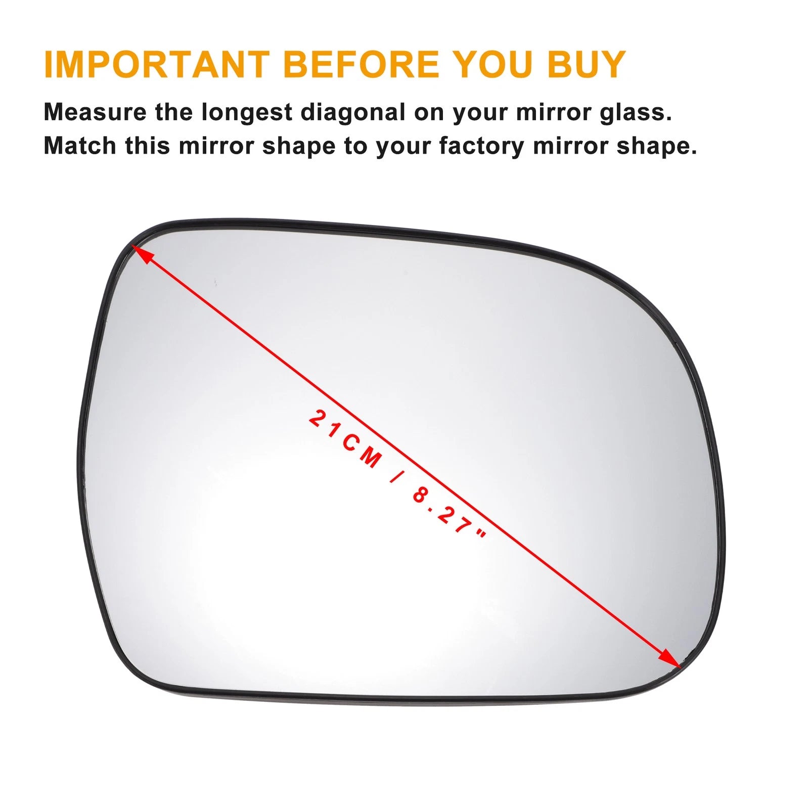 Right Side White Mirror Glass for Toyota Hilux (2004–2011)