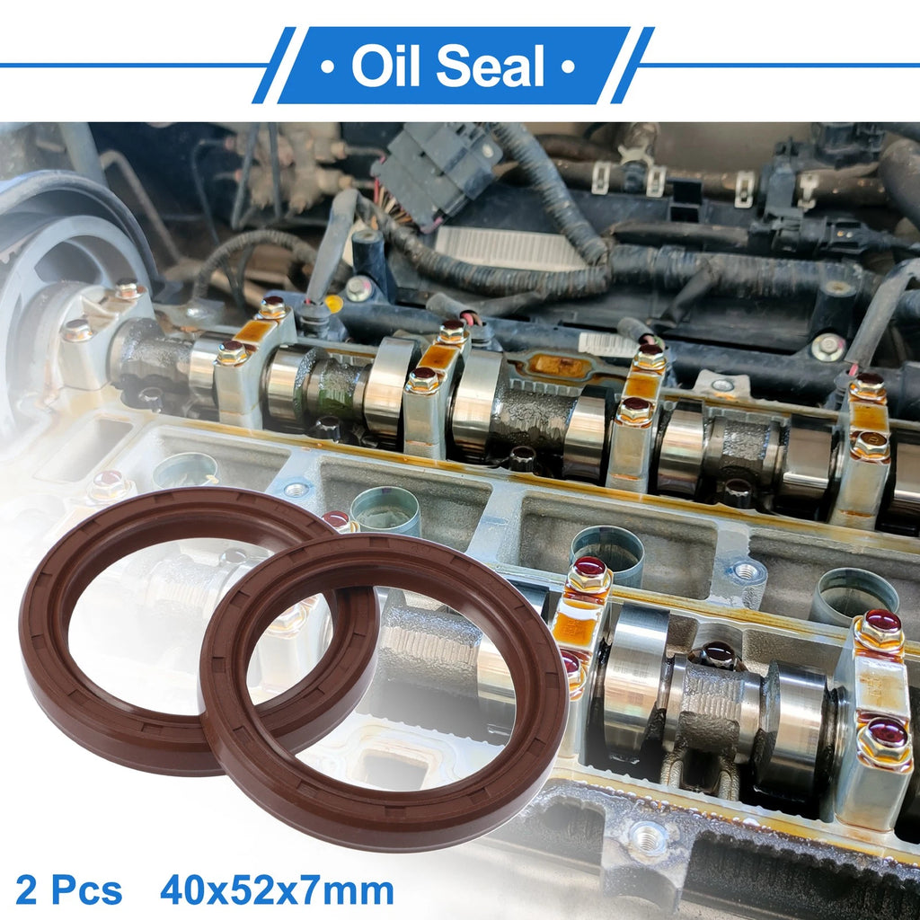 Set of 2 Oil Seal Rotary Shaft Seal FKM Rubber 40x52x7mm