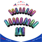 Set of 20 Neo Chrome Aluminum Tuner Racing Lug Nuts for JDM Vehicles