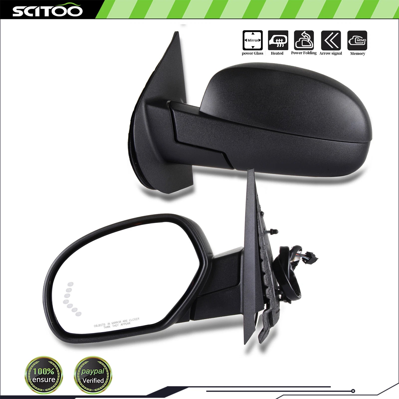 Driver Side Mirror for Chevy GMC (2007–2014) Power Fold Heated Memory Signal