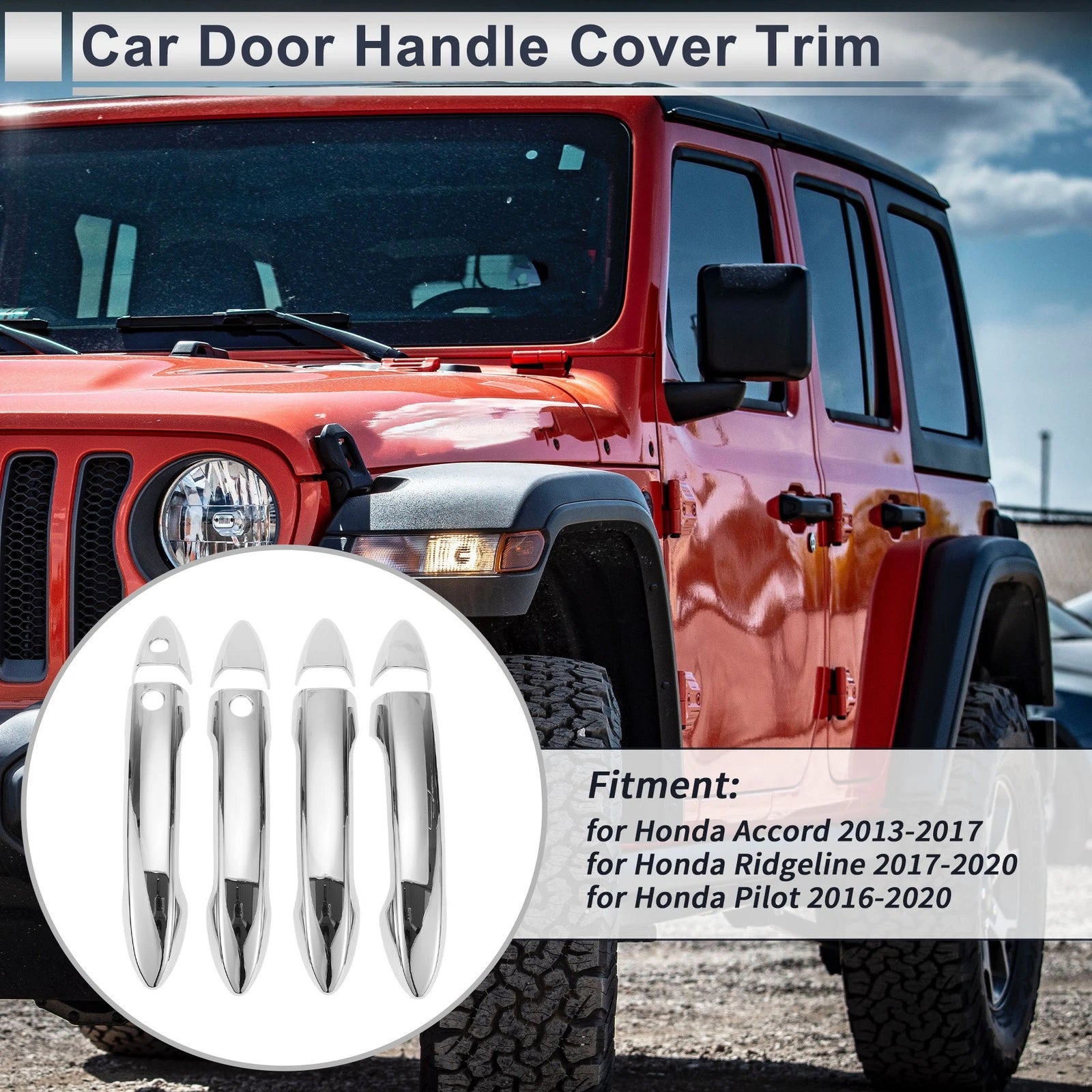 Door Handle Cover for Honda Accord (2018–2023) - Silver Tone