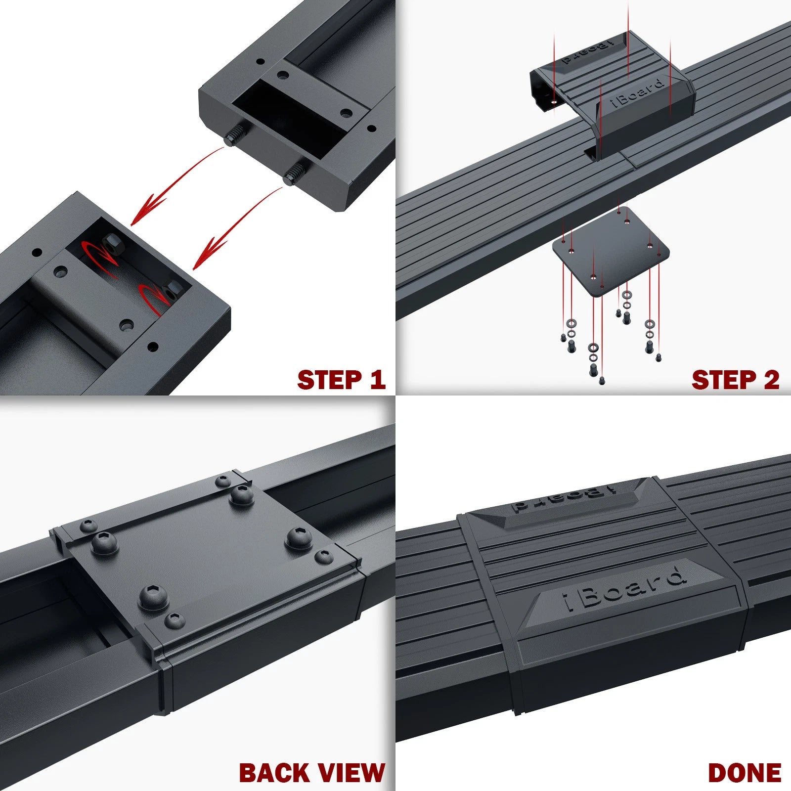 5-Inch Matte Black Running Boards for Chevy Express GMC Savana (2003-2026)