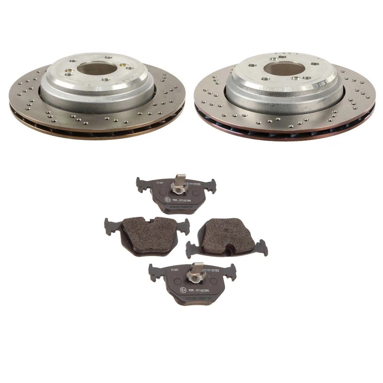 SHW Performance Rear Brake Disc Rotors & Textar Pads Kit for BMW E46 M3 E86 Z4 (2000–2006)