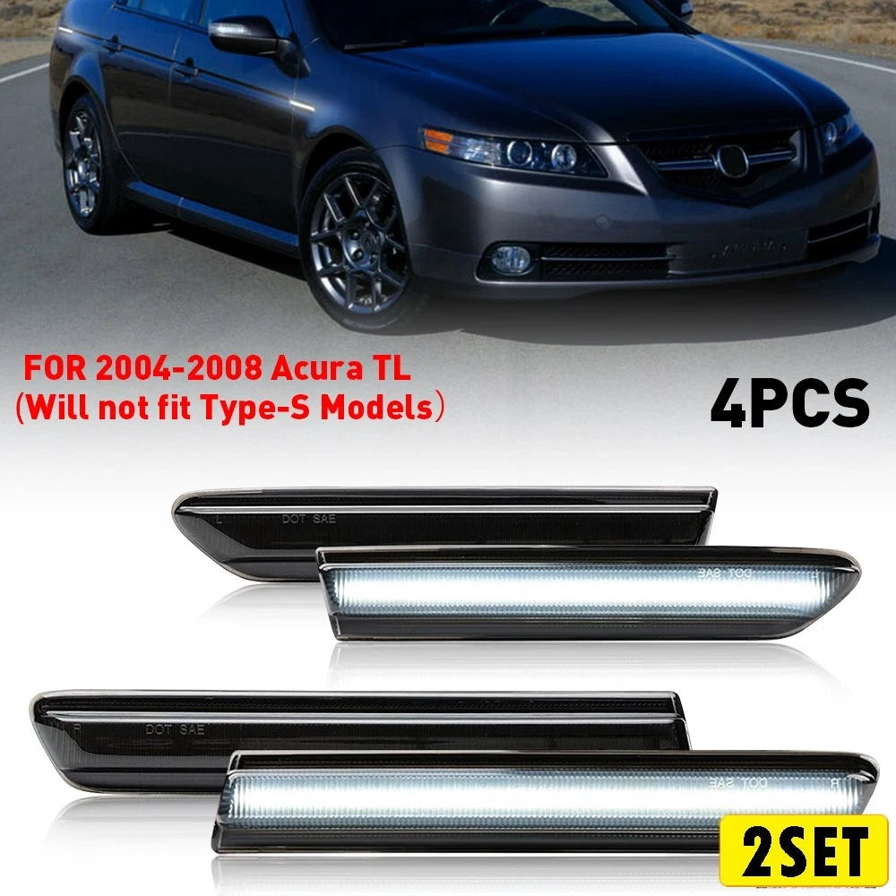 8Pcs Smoke LED Side Marker Lights for Acura TL (2004–2008)