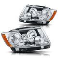 Halogen Headlight Lamps for Jeep Grand Cherokee (2011–2013) - Chrome, Amber