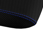 Console Lid Armrest Cover for Acura MDX (2001–2006) Carbon Fiber Blue Stitch