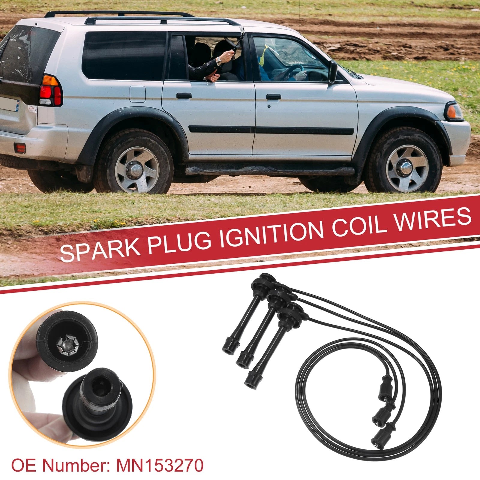 3X Spark Plug Wire Ignition Coil Cable for Mitsubishi Montero  MN153270