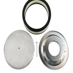 14" Oval Fully Finned Polished Aluminum Air Cleaner Set for Chevy Ford Mopar