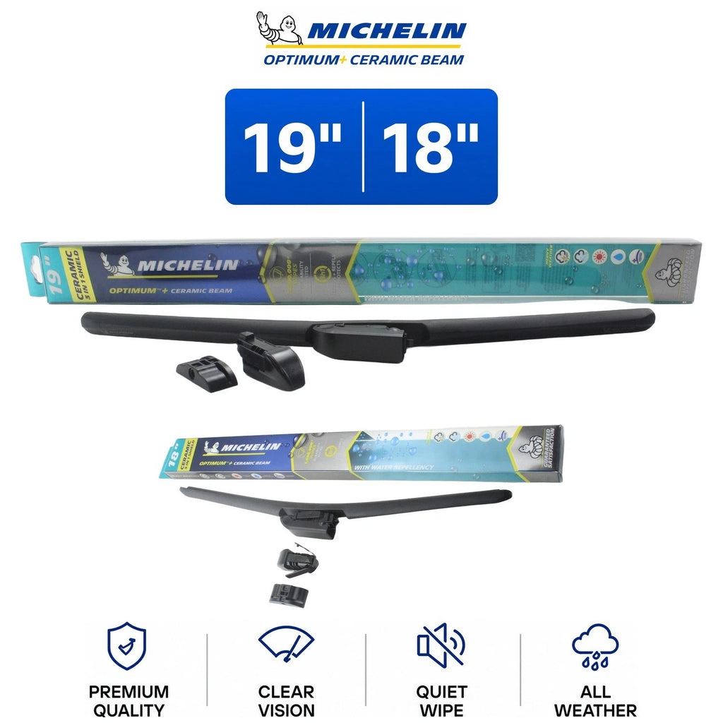 Set of 2 Michelin Optimum+ 19"/18" Ceramic Beam Wiper Blades for
